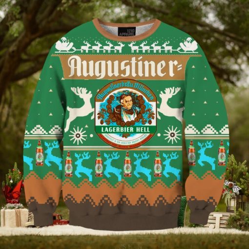 Beers Augustiner 3D Print Fun Green Christmas Sweater