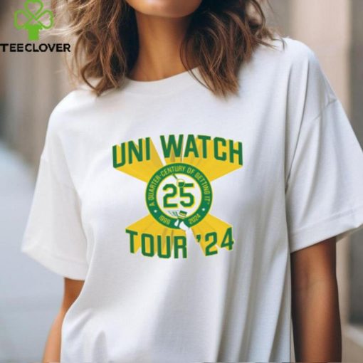 Behold The Uni Watch 25th anniversary Tour A Quarter Century Of Getting 25 1999 2024 T Shirt