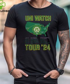 Behold the Uni Watch 25th Anniversary Tour 2024 T Shirts