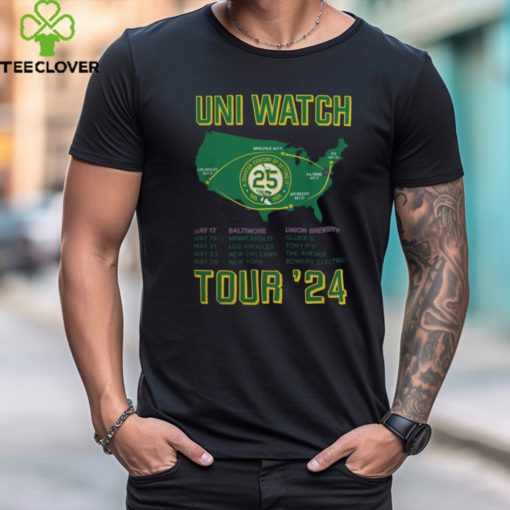 Behold the Uni Watch 25th Anniversary Tour 2024 T Shirts