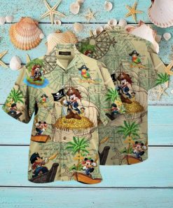 Beige Mickey & Mimi Hawaiian Shirt