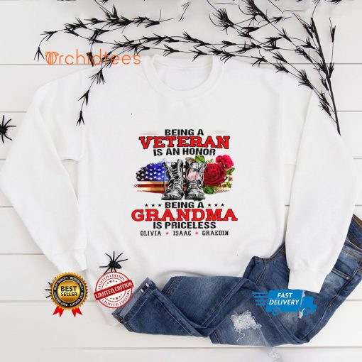 Being a veteran is an honor being a grandma is priceless is priceless hoodie, sweater, longsleeve, shirt v-neck, t-shirt tee