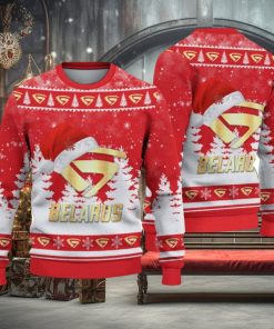 Belarus Logo Wearing Santa Hat Christmas Gift Ugly Christmas Sweater For Car Lover 3D Sweater