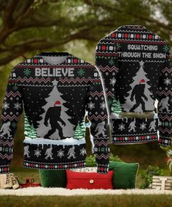 Believe Big Feet Character Ugly Christmas Sweater
