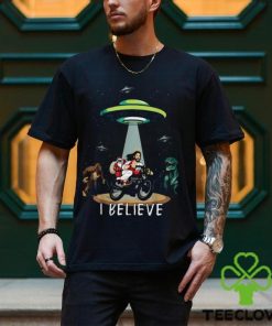 Believe Dinosaur Santa Jesus Bike Christmas Classic T Shirt