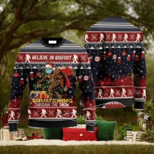 Believe In Bigfoot Christmas Sweater, Gift for Christmas Holiday