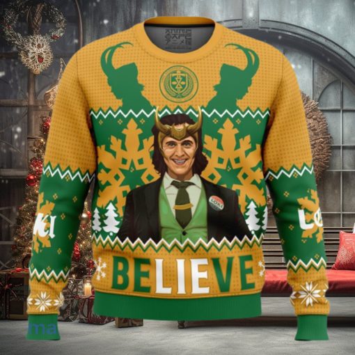 Believe Loki Marvel Ugly Christmas Sweater 3D Gift Christmas Funny