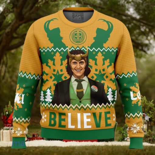 Believe Loki Marvel Ugly Christmas Sweater 3D Gift Christmas Funny