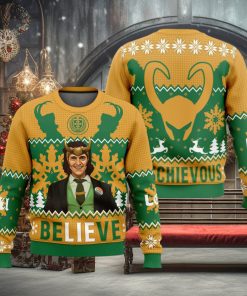 Believe Loki Marvel Ugly Christmas Sweater