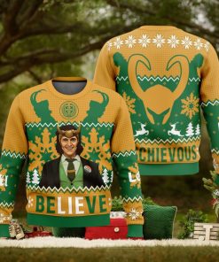 Believe Loki Marvel Ugly Christmas Sweater