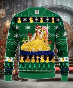 Bella Beauty And The Beast Ugly Christmas Sweater Green Amazing Gift Men And Women Christmas Gift