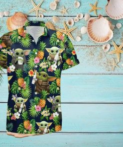 Belvedere Vodka Baby Yoda Tropical Flowery Hawaiian Shirt