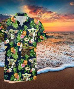 Belvedere Vodka Baby Yoda Tropical Flowery Hawaiian Shirt