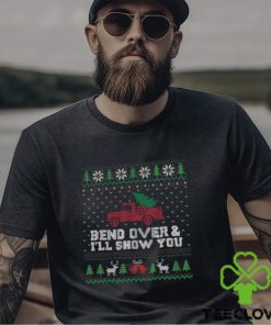 Bend Over And I'll Show You Couples Christmas Shirt