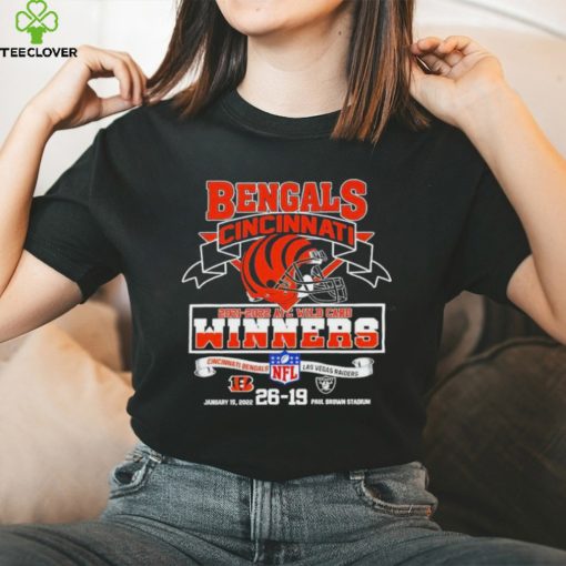 Bengals Cincinnati 2021 2022 AFC Wild Card Winners Cincinnati Bengals 26 19 Las Vegas Raiders Shirt