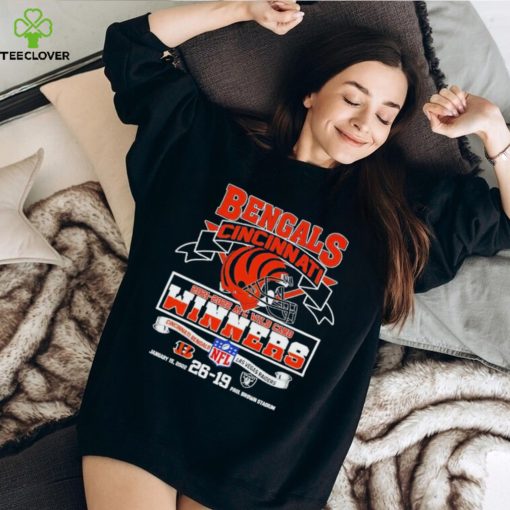 Bengals Cincinnati 2021 2022 AFC Wild Card Winners Cincinnati Bengals 26 19 Las Vegas Raiders Shirt