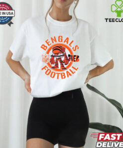 Bengals Football NFL Rush Zone Cartoon Character Shirt featuring a fun, animated design of the Cincinnati Bengals’ mascot and characters from the NFL Rush Zone, perfect for fans who enjoy a playful and spirited take on their team pride.