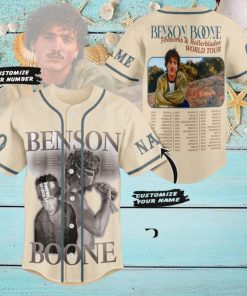 Benson Boone Fireworks & Rollerblades World Tour Personalized Baseball Jersey