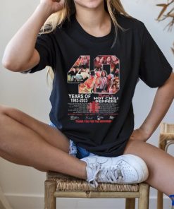 Best 40 Years Of 1983 – 2023 Red’s Hot Chili Peppers Thank You For The Memories Signatures Shirt