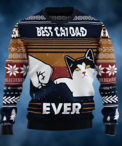 Best Cat Dad Ever Ugly Christmas Sweater