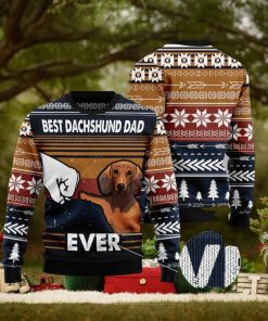 Best Dachshund Dad Ever Ugly Christmas 3D Sweater Gift For Men And Women