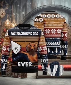 Best Dachshund Dad Ever Ugly Christmas 3D Sweater Gift For Men And Women