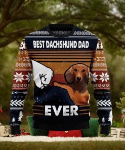 Best Dachshund Dad Ever Ugly Christmas Sweater 3D Gift Christmas Funny