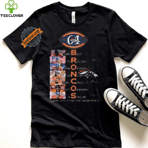 Best Denver broncos 1960 2024 signature thank you for the memories shirt
