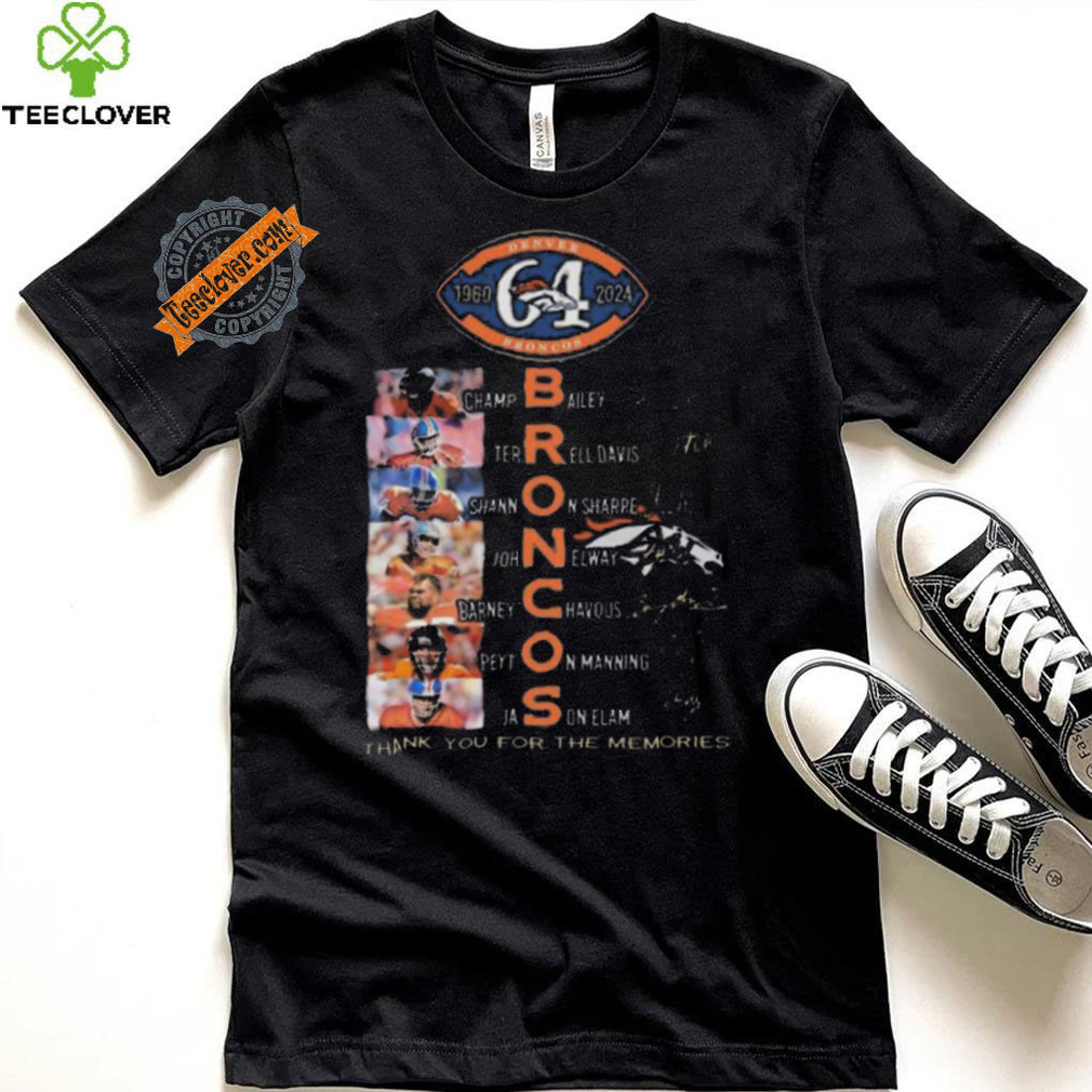 Best Denver broncos 1960 2024 signature thank you for the memories shirt Best Denver broncos 1960 2024 signature thank you for the memories shirt