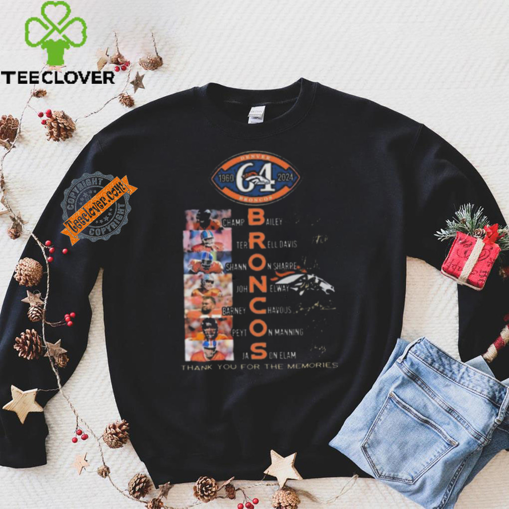 Best Denver broncos 1960 2024 signature thank you for the memories shirt Best Denver broncos 1960 2024 signature thank you for the memories shirt