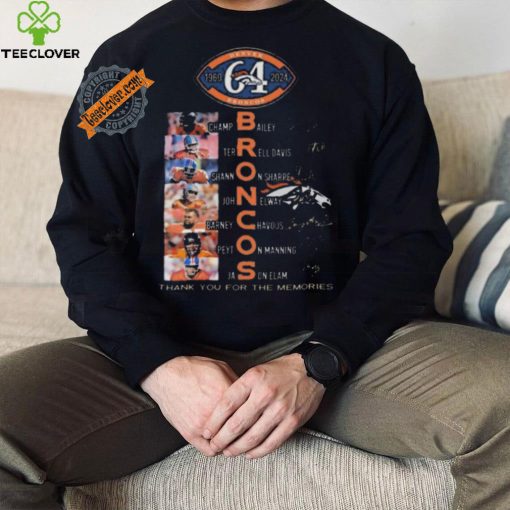 Best Denver broncos 1960 2024 signature thank you for the memories shirt