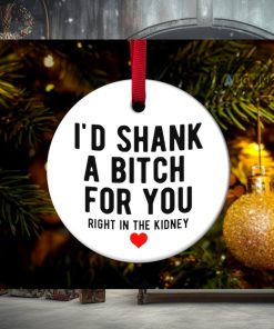 Best Friend Christmas Ornament Ceramic Double Sided Friendship Ornament Id Shank A Bitch For You Right In The Kidney Christmas Gift For Besties Xmas Tree Decoration laughinks_1