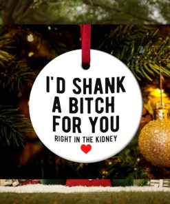 Best Friend Christmas Ornament Ceramic Double Sided Friendship Ornament Id Shank A Bitch For You Right In The Kidney Christmas Gift For Besties Xmas Tree Decoration laughinks_1