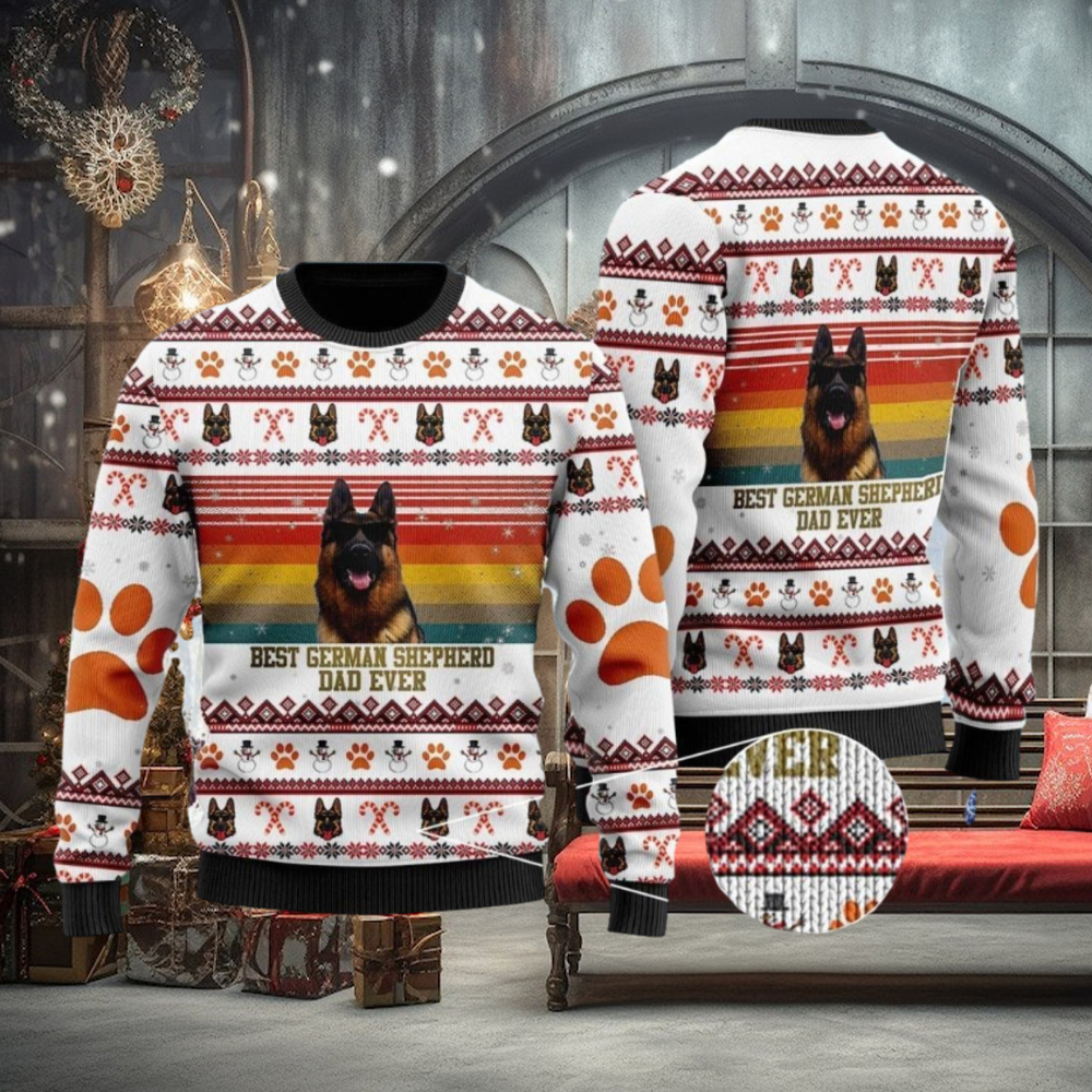 Best German Shepherd Dog Dad Ugly Christmas Sweater Gift For Men And Women Best German Shepherd Dog Dad Ugly Christmas Sweater Gift For Men And Women