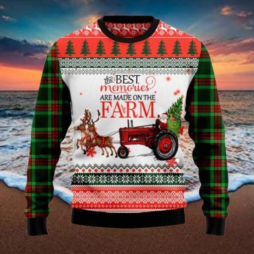 Best Memories Made on Farm Christmas Ugly Sweater