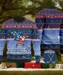 Best Pucking Christmas Ever Jesus And Santa Claus Sweater