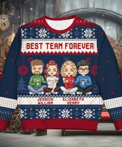 Best Team Ever   Christmas Gift For Colleagues, BFF Best Friends, Besties   Personalized Unisex Ugly Sweater