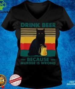 Best cat drink beer because murder is wrong vintage shirt Sweater