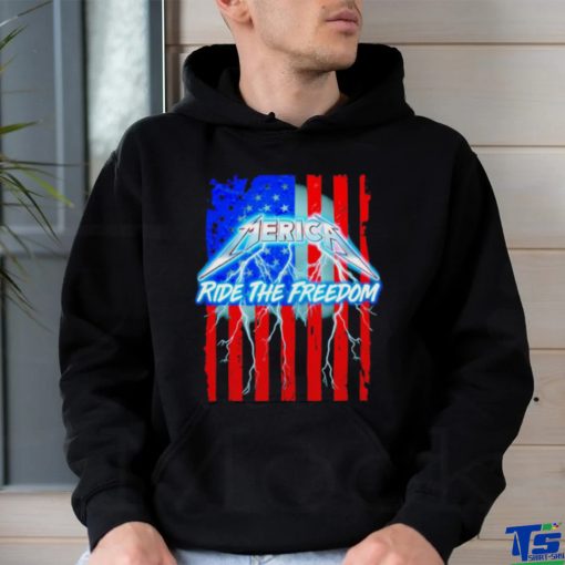 Best metal Merica ride the freedom lightning USA flag hoodie, sweater, longsleeve, shirt v-neck, t-shirt