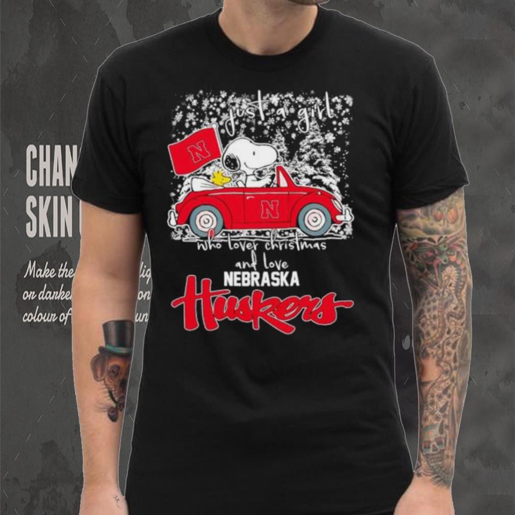 Best snoopy and Woodstock just a girl who lover Christmas and love Nebraska Huskers shirt Best snoopy and Woodstock just a girl who lover Christmas and love Nebraska Huskers shirt