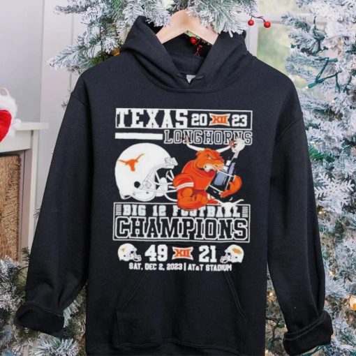 Bevo Texas Longhorns 2023 Big 12 Football Champions 49 21 Mascot Holds Trophy Unisex T Shirt