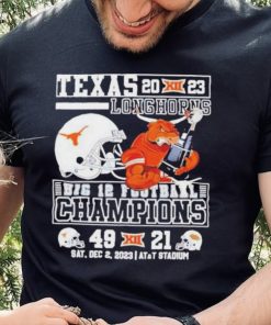 Bevo Texas Longhorns 2023 Big 12 Football Champions 49 21 Mascot Holds Trophy Unisex T Shirt