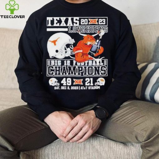 Bevo Texas Longhorns 2023 Big 12 Football Champions 49 21 Mascot Holds Trophy Unisex T Shirt