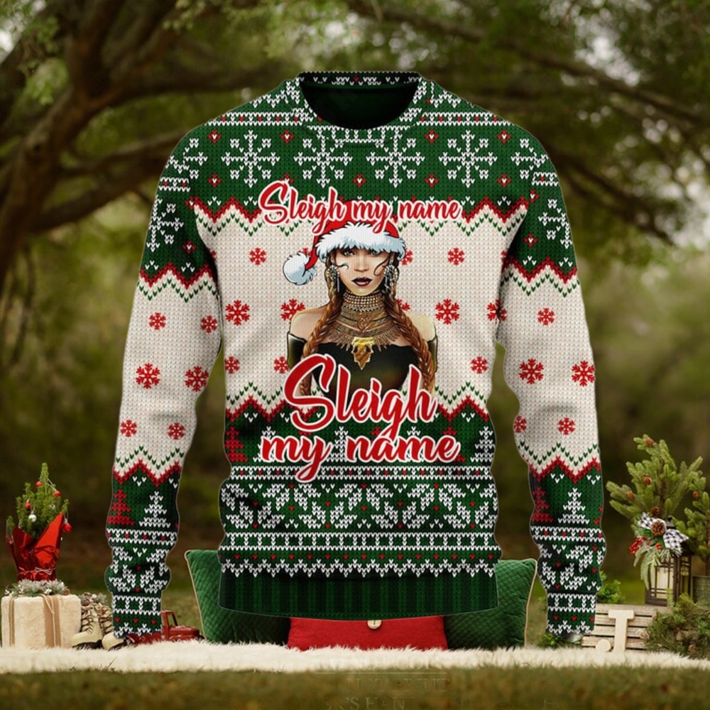 Beyoncé Sleigh My Name Ugly Christmas Sweater Beyoncé Sleigh My Name Ugly Christmas Sweater