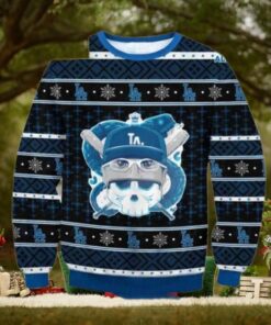 MLB LA Dodgers Skull Baseball Christmas Ugly Sweater