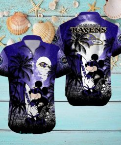 Baltimore Ravens NFL Team Logo Baby Yoda Hawaiian Shirt