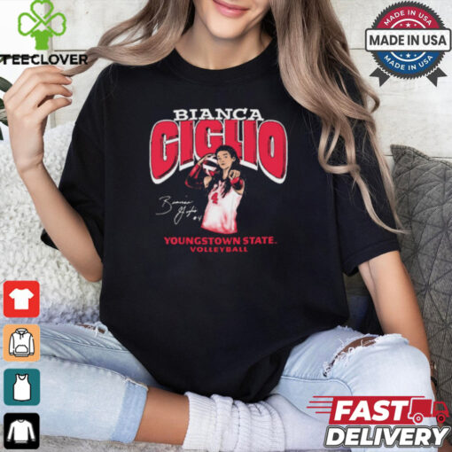 Bianca Giglio Youngstown State Volleyball Illustrated Signature Graphic t hoodie, sweater, longsleeve, shirt v-neck, t-shirt