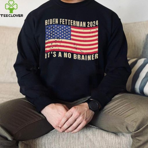 Biden Fetterman 2024 It’s A No Brainer Political Humor American Flag Shirt