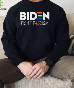 Biden Fight F45cism Anti Republican Pride Flag LGBTQ T Shirt