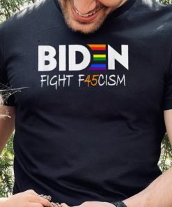 Biden Fight F45cism Anti Republican Pride Flag LGBTQ T Shirt